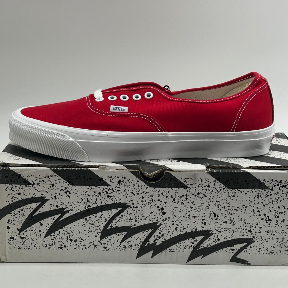 Vans OG Authentic LX Mens 13 Red True White Canvas Sneakers NIB VN0A4BV905D